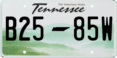 TN license plate B2585W