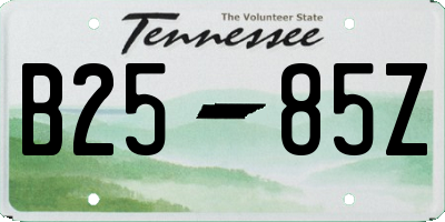 TN license plate B2585Z