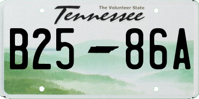 TN license plate B2586A