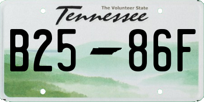 TN license plate B2586F