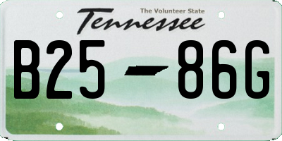 TN license plate B2586G