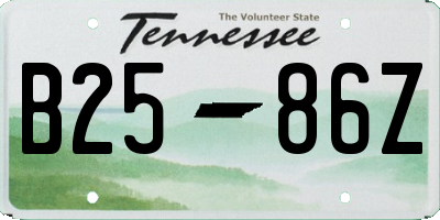 TN license plate B2586Z
