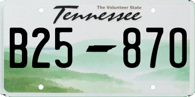 TN license plate B2587O