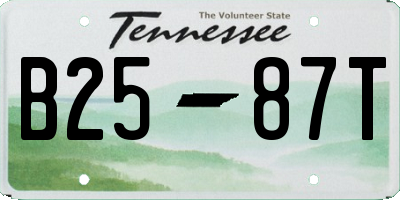 TN license plate B2587T