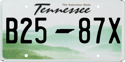 TN license plate B2587X