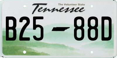 TN license plate B2588D