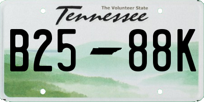 TN license plate B2588K