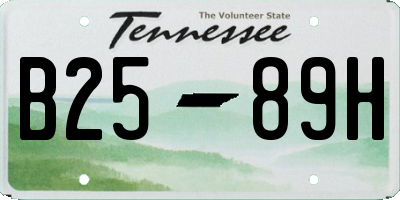 TN license plate B2589H
