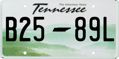 TN license plate B2589L
