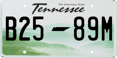 TN license plate B2589M