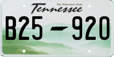 TN license plate B2592O