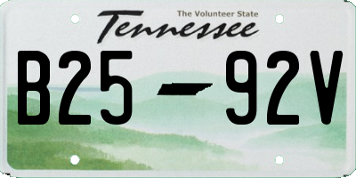 TN license plate B2592V