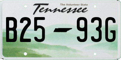 TN license plate B2593G