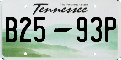 TN license plate B2593P