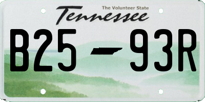 TN license plate B2593R