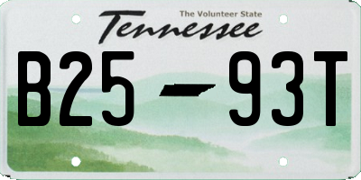 TN license plate B2593T