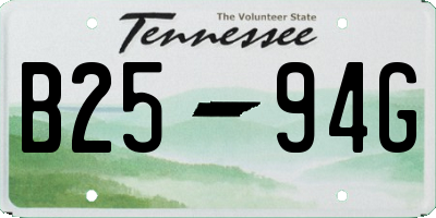 TN license plate B2594G