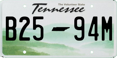 TN license plate B2594M