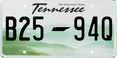 TN license plate B2594Q