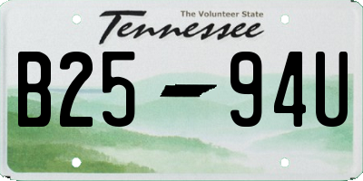 TN license plate B2594U
