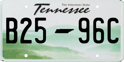 TN license plate B2596C