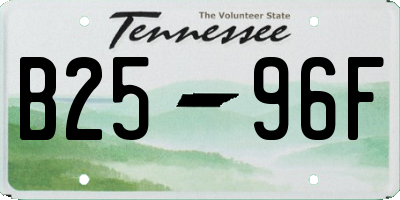 TN license plate B2596F