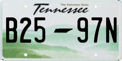 TN license plate B2597N