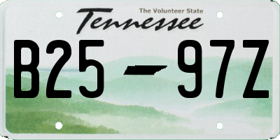 TN license plate B2597Z