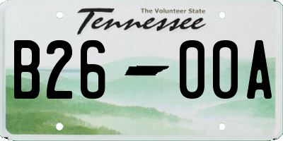 TN license plate B2600A