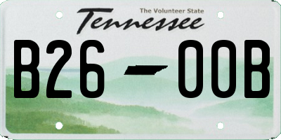 TN license plate B2600B