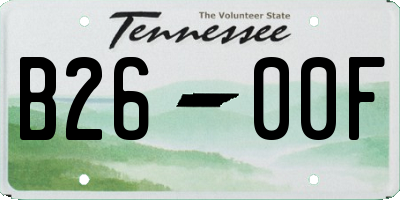 TN license plate B2600F