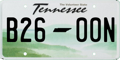 TN license plate B2600N