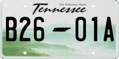 TN license plate B2601A