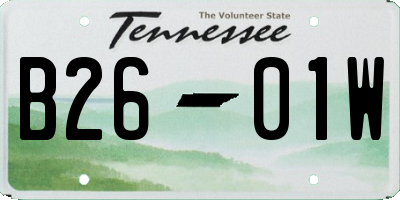 TN license plate B2601W