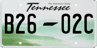 TN license plate B2602C