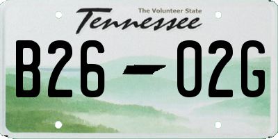 TN license plate B2602G