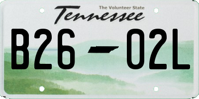 TN license plate B2602L
