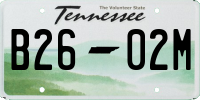 TN license plate B2602M