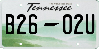 TN license plate B2602U