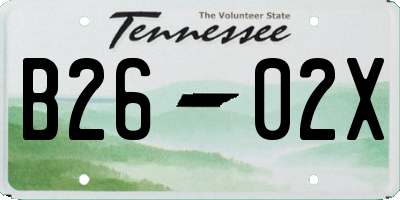 TN license plate B2602X