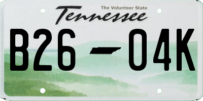 TN license plate B2604K
