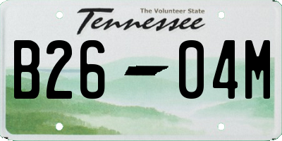 TN license plate B2604M