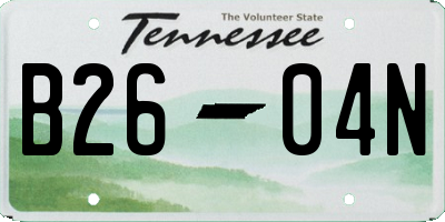 TN license plate B2604N