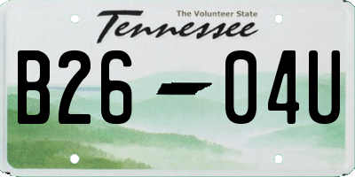 TN license plate B2604U