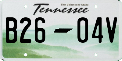 TN license plate B2604V