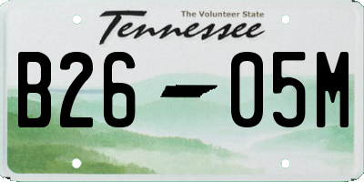 TN license plate B2605M
