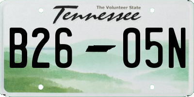 TN license plate B2605N