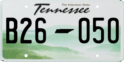 TN license plate B2605O