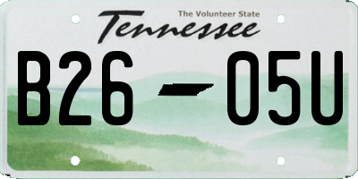 TN license plate B2605U