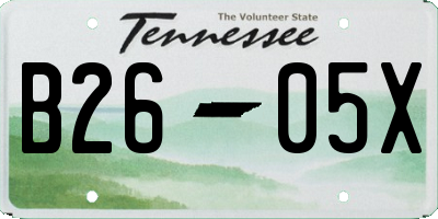 TN license plate B2605X
